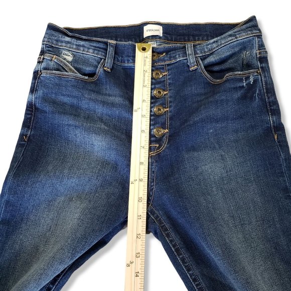 Sneak Peek High Rise Button Fly Skinny Blue Jeans Women's Size 11 / W30 - Picture 10 of 11